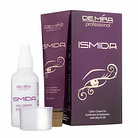 Крем-фарба для брів і вій з маслом мірри "Графіт" DeMira Professional Ismida, набір