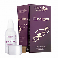 Крем-краска для бровей и ресниц с маслом мирры "Коричневый" DeMira Professional Ismida, Набор