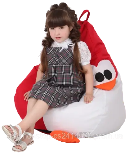Кресло-груша Королевский Пингвин Красный Средняя 80х100 - фото 2 - id-p1619185548