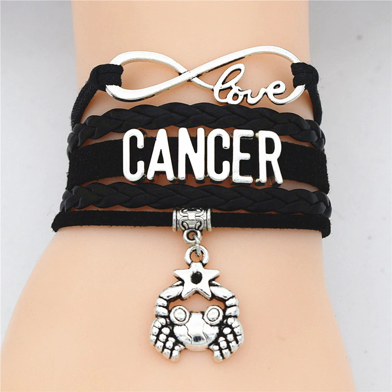 Кожаный Плетеный Браслет со Знаком Зодиака Рак — Купить Недорого на ...