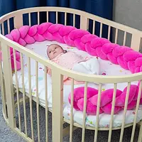 Бортик в кроватку Хатка Косичка Розовый Акция! 360 см (по всему периметру кроватки)