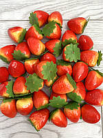 Штучний фрукт полуниця. Муляж полуниці (паковання 100 штук), фото 3