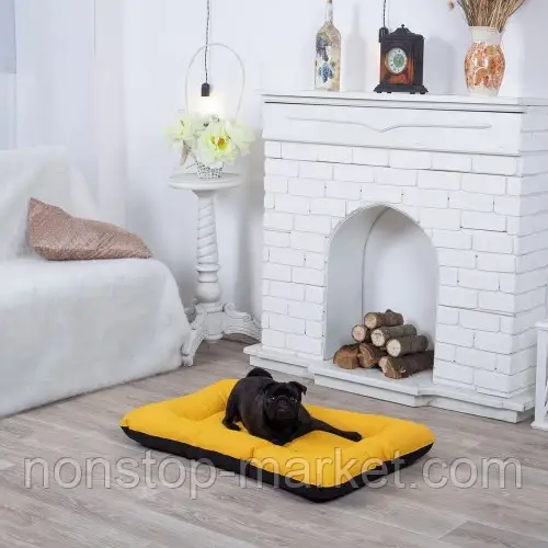 Лежанка для собаки Стайл желтая с черным L - 90 x 60 - фото 3 - id-p1619186999