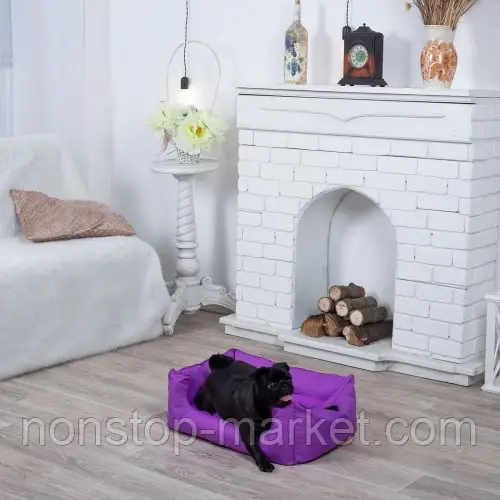 Лежанка для собаки Класик фиолетовая M - 70 x 50 - фото 3 - id-p1619187050