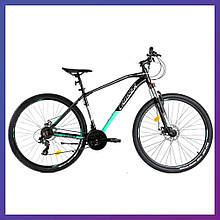 Велосипед гірський двоколісний зі швидкостями Crosser JAzzz 29 дюймів 21 рама Hydraulic LTWOO+SHIMANO зелений