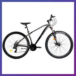 Велосипед гірський двоколісний зі швидкостями Crosser JAzzz 29 дюймів 19 рама Hydraulic LTWOO+SHIMANO сірий