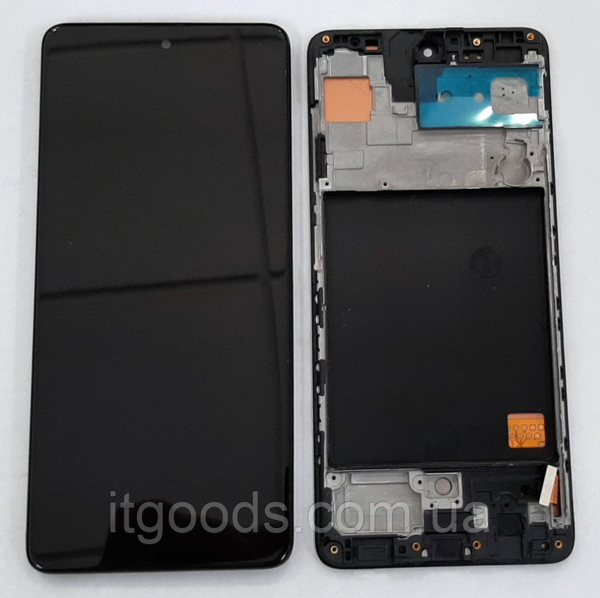 Дисплей (модуль) + тачскрін (сенсор) з рамкою Samsung Galaxy A51 2020 A515 menu A515F (OLED, original size lcd)