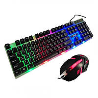 Светящаяся игровая клавиатура и мышка Gaming G21B ультратонкая механический игровой набор