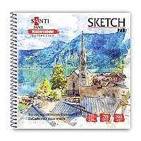 Альбом для акварели SANTI City 210*210 мм Paper Watercolour Collection 20 л 200 г/ (130504)