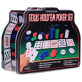 Набір для покера в металевій коробці на 200 фішок Zelart IG-1103240