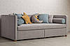 Диван-ліжко для дитини MeBelle DORRIE 90х190 з нішою для речей, світло-сірий, жовтий, бірюзовий велюр, фото 2