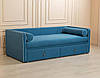 Дитячий диван для хлопчика MeBelle DORRIE 90х190 з висувними ящиками, синій, блакитний велюр, рогожка, фото 7