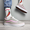 Жіночі кеди Vans Old Skool Pink (Рожеві) Ванс Олд Скул низькі повсякденні кеди текстиль весна літо, фото 3