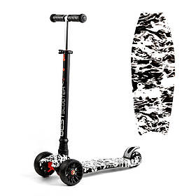 Самокат триколісний дитячий (d-13см, кермо 75.5-87см, ножне гальмо) Best Scooter MAXI S - 10533 Чорний