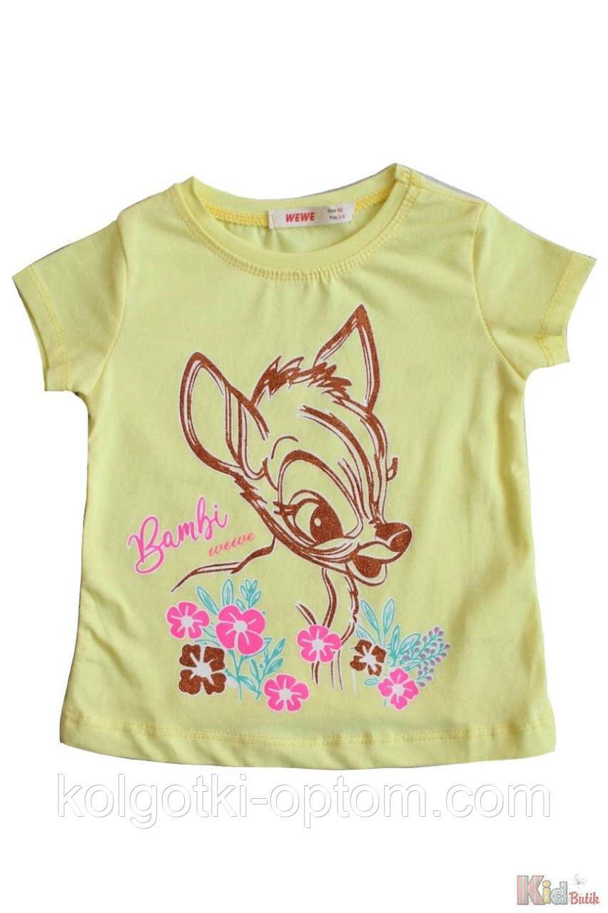 ОПТОМ Футболка жовта "Bambi" для маленької дівчинки (92 см.)  WeWe 2125000780122, фото 1