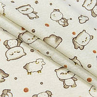 Ткань фланель детская для пеленок ш.180 см Мишки