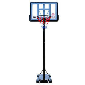 Стійка баскетбольна зі щитом (мобільна) S003-21A (щит-PC р-н см, кільце-сталь (16мм) d-45см, регул.висота