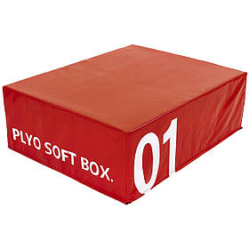 Бокс плиометрический м'який (1шт) Zelart FI-5334-1 SOFT PLYOMETRIC BOXES (EPE, PVC,р-р 70х70х30см, червоний)