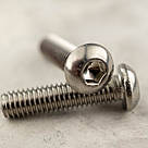 Гвинт М6х25 ISO 7380 А2 з напівкруглою головкою і внутрішнім шестигранником з нержавіючої сталі, фото 4