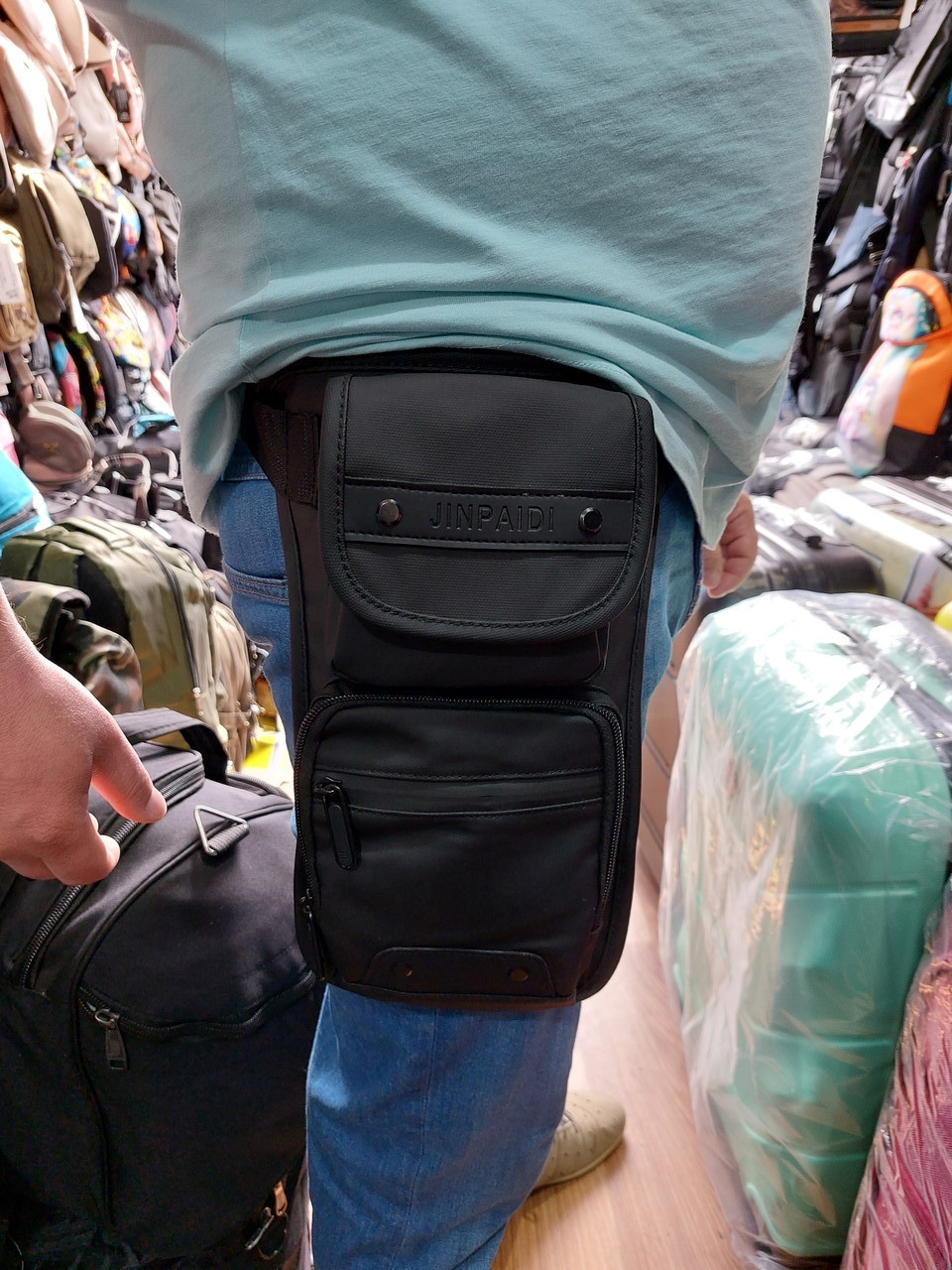 Набедренная сумка, поясная сумка, сумка на ногу цвет темно , синий - фото 3 - id-p1619310529