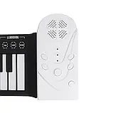 Гнучке піаніно, синтезатор на 49 клавіш, електронне піаніно для дітей — Білий, фото 10