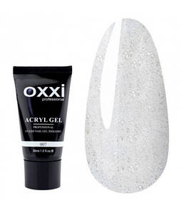 Акригель Oxxi Professional №7 прозорий з мікроблиском, 30 мл