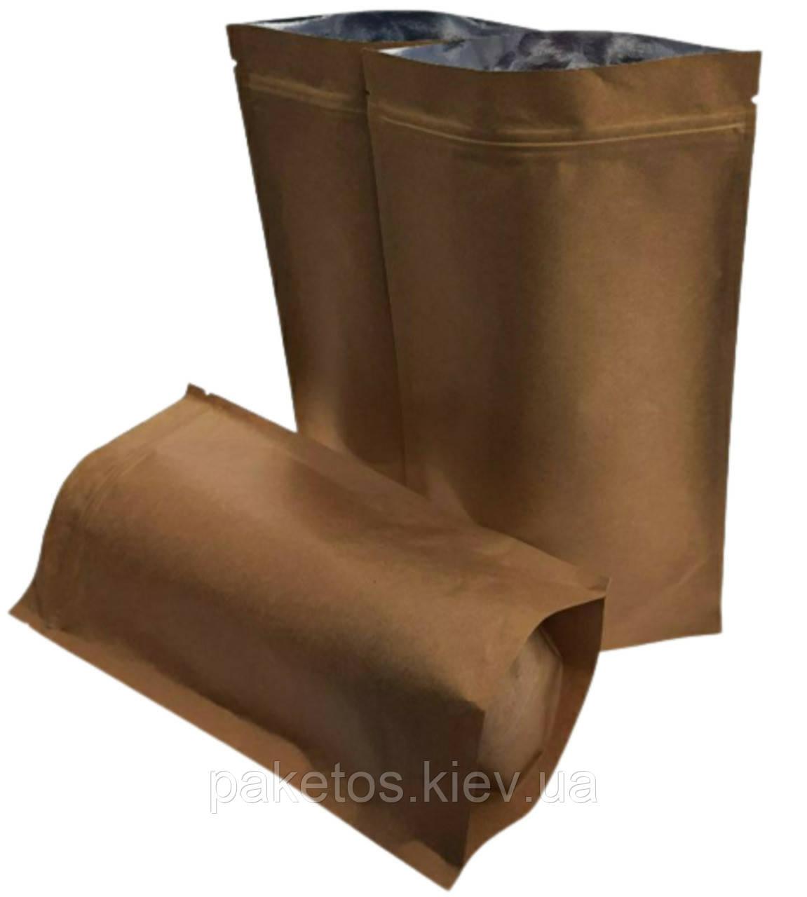 Дой-пак 130x200х32 КРАФТ метал (150г) + zip-замок