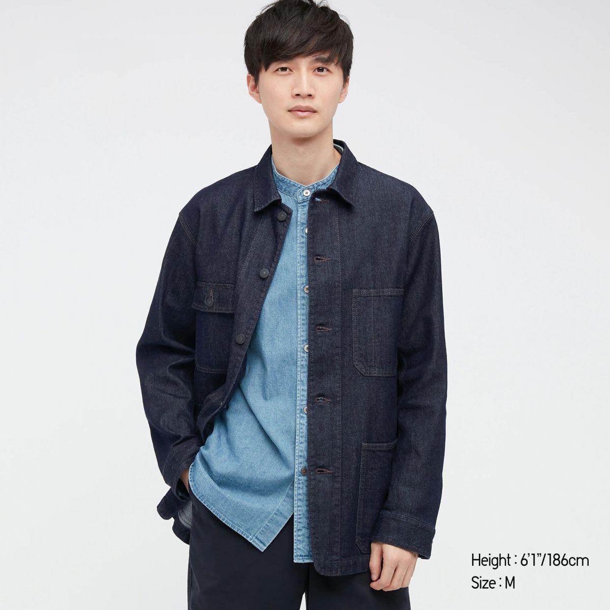 Чоловіча джинсова куртка на ґудзиках UNIQLO, фото 1