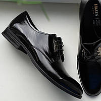 Черные туфли мужские осенние классические лакированные IKOC. Классические туфли мужские кожаные Икос ІКОС