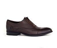 Кожаные осенние броги туфли Икос ІКОС в коричневом цвете. Туфли броги мужские весенние коричневые IKOC 42