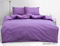 Красивый и качественный двуспальный однотонный комплект постельного белья ткань ранфорс Лавандовый