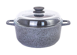 Каструля лита БІОЛ Граніт Грей з антипригарним покриттям 24 см - 4 л Індукція Колір сірий К404ІС