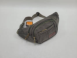 Сумка на пояс бананка чоловіча через плече брезентова хакі олива GOLD BE