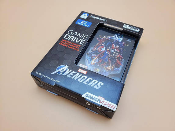 Зовнішній жорсткий диск Seagate PS4 Marvel Avengers USB 3.0 Game Drive ємністю 2 ТБ, фото 1