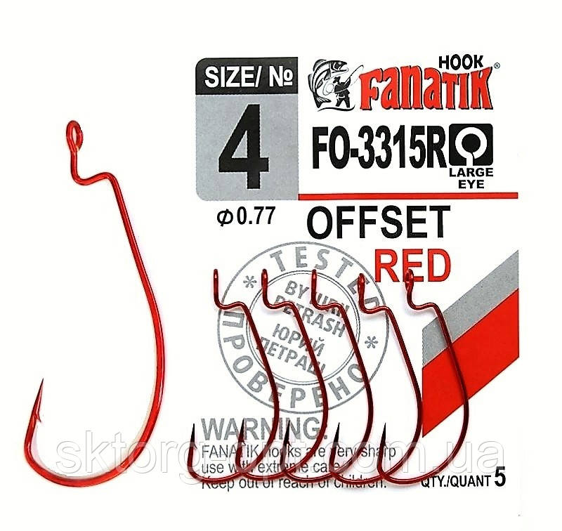 Офсетний гачок Fanatik FO-3315 No4 Red
