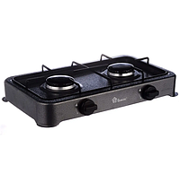 Таганок DOMOTEC MS-6602 Газова плита настільна таганок Газовий Плита на 2 конфорки Портативна плита