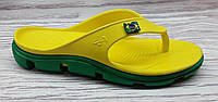 Крокси, в'єтнамки жовті / зелена підошва  Розміри 36, 37, 38, 39, 40  JoAm 118224