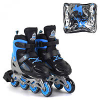 Роликовые коньки детские с подсветкой "Best Roller" S размер 30-33, голубой 20045-S