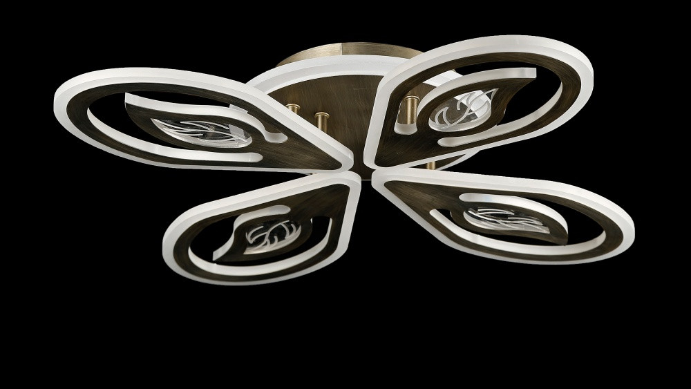 Бронзова світлодіодна люстра LK29010/4+1 LED (BRUSH BRASS), фото 1