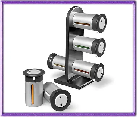 Набір контейнерів з магнітом для спецій Wall Mounted Magnetic Spice Rack на 6 ємностей., фото 2