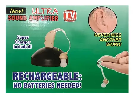 Аккумуляторный слуховой аппарат Ultra Sound Amplifier, фото 2