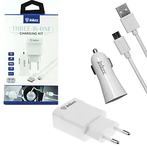 Зарядний пристрій 220В з кабелем USB - micro USB Inkax CD-43-M-V8, фото 2