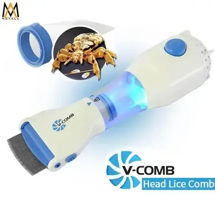 Електричний гребінь від вошей з витяжкою licrtec V-comb | Гребінець від вошей, фото 2