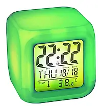 Годинник хамелеон, з будильником і термометром (Часы з термометром змінюють колір), фото 3