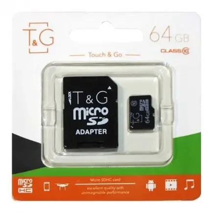 Карта памяти T&G microSDHC 64 GB class 10 (с адаптером)