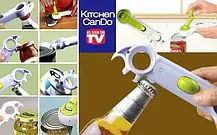 Універсальна відкривачка для банок і пляшок механічна Kitchen CanDo 7 в 1, фото 3