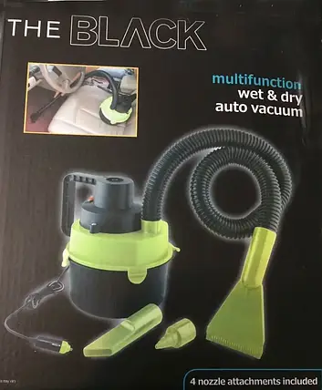 Автомобільний пилосос Black Wet & Dry Auto Vacuum Cleaner Автопилосос, фото 2