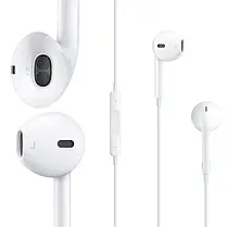 Навушники для телефону з мікрофоном EarPods, дротова гарнітура, колір - білий, фото 2