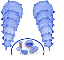 Силіконові універсальні кришки 6 шт SILICON CAP 6PCS SET, фото 3