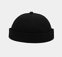Докер, кепка чорна, бейсболка без козирка, Docker cap, чоловіча кепка без козирка, кепка біні арт3320